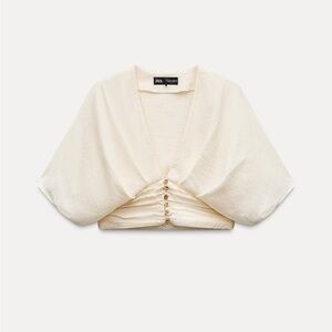 Zara Cream Cropped Top
